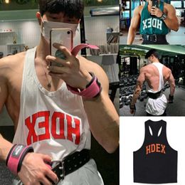 Mens Tank Tops Y-back singlet män muskel smala ärmlösa skjortor för bodybuilding workout topp tee