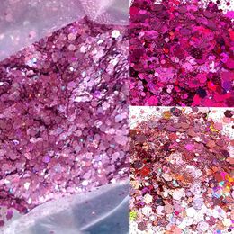1KG Holographic Nail Glitter Flakes 1000g Mix-Hexagon Sparkly Powder Bulk Chunky Fine HOLOGRAPHIC Sequins DIY Nail Decoration*Y 240202