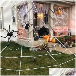 Party Decoration Nt White Spider Web Spiderwebs Decorations For Outdoor Garden Yard Haunted Home Halloween Decor Props Y201006 Drop Dhsj2