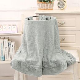 Blankets Double Cotton Blanket Super Soft Crepe Ruffled Baby Bath Towel Stroller Cover 100 120cm