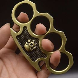 Skull Head Ghost Four Finger Tiger Ring Martial Arts Practise Boxes Travel Tool Hand Buckle Fist E6TY