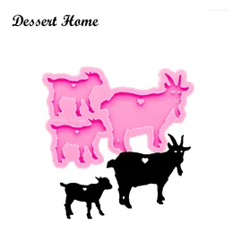 Baking Moulds DY0310 Bright MAMA GOAT Resin Craft For Keychain Family Mom/Dad Silicone Moulds DIY Epoxy Jewellery Making