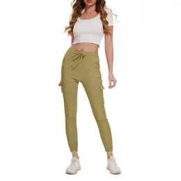 Women's Pants Clothing Business Outdoor Formal Adjusted Drawstring Elastic Showing Body High Waisted Trousers Women Tall Long