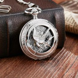 Pocket Watches Luxury Vintage Hollow The Mockingjay Mockingbird Machinery Watch Necklace Chain Fashion 2024