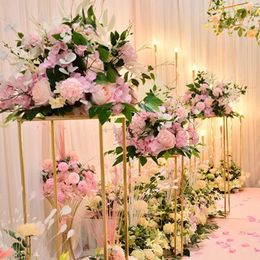 Decorative Flowers Artificial Flower Wedding Backdrop Silk Ball Table Centrepiece Decor Road Lead Floral Decoration Event Party Prop