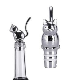 Cat Wine Bottle Stopper Alloy Decorative Novelty Barware Tool Bar Accessories Wine Bottle Sealer Saver with Gift Packaging 240131