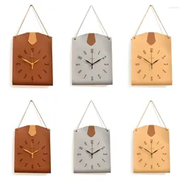 Wall Clocks Modern Leather Belt Silent Monment Hanging Clock For Room