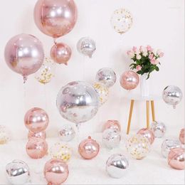 Party Decoration 5pcs/lot 10 18 22 Inch 4D Round Aluminium Foil Balloons Metal Balloon Wedding Birthday Helium Ballon Supplies