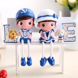 Decorative Figurines Cartoon Hanging Feet Doll Resin Crafts Family Home Decor TV Cabinet Small Ornaments Holiday Gift