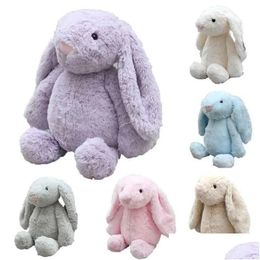 Easter Bunny Sublimation Long Ears Bunnies Doll with Dots Pink Grey Blue White Rabbite Dolls for Childrend Cute Soft Plush Toys 2.5 s