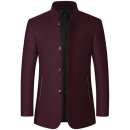 Men Cashmere Blazers Suits Jackets Stand-up Collar Business Casual Suits Coats Male Slim Fit Blazers Jackets Blazers Coats 240118