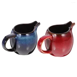 Dinnerware Sets 2 Pcs Ceramic Milk Jug Syrup Coffee Kettle Dispenser Ceramics Creamer Sauce Pitcher Mug