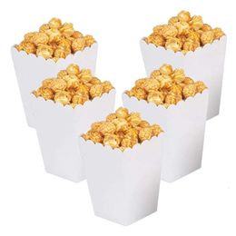 10 pieces/set disposable pure paper popcorn box snack candy box wedding birthday party gift 240205