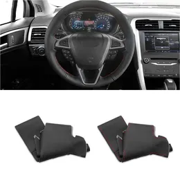 Steering Wheel Covers For Ford Mondeo Fusion 2013-2024 EDGE 2024 Braids On Car Cover Trim Perforated Microfiber Leather