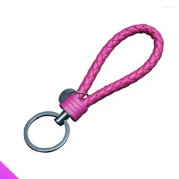 Keychains Fashion Braided Rope Leather Keychain Pendant Men And Women Accessories Daily Necessities Gifts 2024 3 Colours