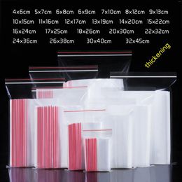 Storage Bags Wholesale Thickening Transparent Plastic Reclosable Zip Poly With Resealable Lock Seal Zipper Grip Clear