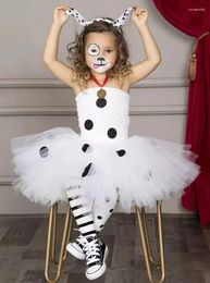 Girl Dresses Kids Halloween Dalmatian Dog Costume Toddler Girls Polka Dot Birthday Party Fancy Dress Child Animal Cosplay Clothes