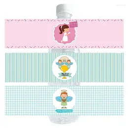 Party Decoration My First Communion For Church Water Bottle Sticker Labels Baby Girls Boys Bible Religious Baptism