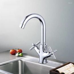 Kitchen Faucets Faucet Rotatable Sink Tap Bathroom Basin Single Hole Dual Handle Deck Mounted Bath Cold Water Mixer