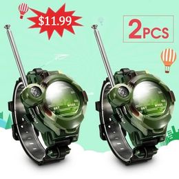 2pcs Childrens Watch Boys Family Toy Simulation 7-In-1 Military Watches Walkie Talkie Compass Outdoor Clock Relogio Infantil 240131