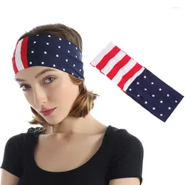 Hair Clips American Flag Hairbands Women Star Striped Turban Elastic Cloth Headbands Head Band USA Holiday Girls Independence Day Wrap