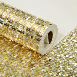 Wallpapers Pale Gold Foil Mosaic Background Flicker Wall Paper Modern Roll/el Ceiling/Decorative Wallpaper Roll