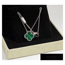 Pendant Necklaces Designer For Women Elegant 4/Four Leaf Clover Locket Necklace Highly Quality Choker Chains Jewelry 18K Plated Gold Dhmyr