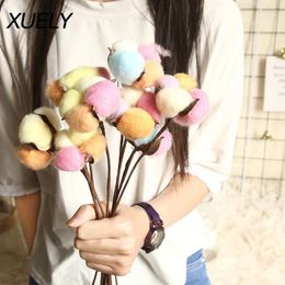 Decorative Flowers 10pcs/Lot Naturally Dried Cotton Flower Floral Branch For Wedding Party Decoration Fake Home Decor Colors