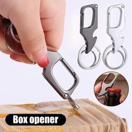 Keychains Creative Mini Knife Keychain Foldable Personalized Lettering Multi-Functional Bottle Opener Car Key Holder Chain Men's Keyring