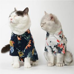 Dog Apparel Hawaiian Printed Dogs Shirts Breathable Cool Cats Clothes Hawaii Style Floral Pet Summer T-Shirt Beach Seaside Puppy Sweatshirt
