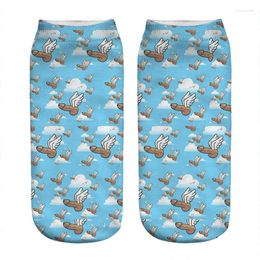 Women Socks Women's Kawaii Funny Angel Penis Printed Woman Harajuku Happy Novelty Cute Girl Gift For