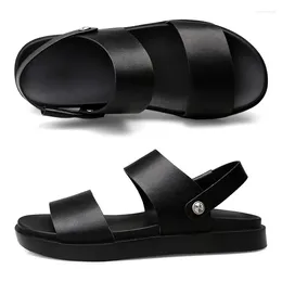 Sandals Summer Men's Genuine Leather Luxury Beach Men Outdoor Mens Shoes Breathable Male Slippers Casual Footwear