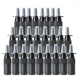 Storage Bottles 100pcs 5ml HDPE Black Empty Nasal Spray Bottle Pump Sprayer Mist Nose Portable Refillable Bottling Packaging