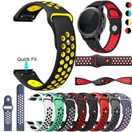 Watch Bands 26 20 22mm Sport Silicone Watchband Wriststrap For Garmin Fenix 6X 6 6S Pro 5X 5 5S 7X 7 7S 3HR Easy Fit Quick Release Bracelets