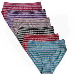 Women's Panties Striped Cotton Plus SIze Women'e Briefs High Cut Woman Underwear Panti Stripes Underpants