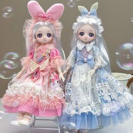 1/6 Anime Face Bjd Doll 30cm Lolita Dress Toys Cartoon Princess Ball Jointed Doll Full Set for Girl Birthday Gift 240202