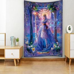 Tapestries Priestess Princess Magic Witchcraft Wall Hanging Tapestry Art Deco Blanket Curtain Home Bedroom Living Room Decor