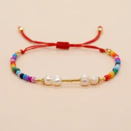 Link Bracelets Go2boho Mix Bead For Women Rainbow Colorfu Summer Fashion Red String Friendship Jewellery Boho Design Happy Gift