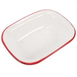 Dinnerware Sets Enamel Plate Pie Baking Pan Storage Tableware Dish Bread Tray Fruit Non-stick Pancake