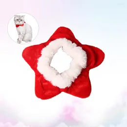 Dog Collars Christmas Pet Red Star Collar Small Puppy Pets Decorating Scarf Neck Flower Warm Plush For Winter