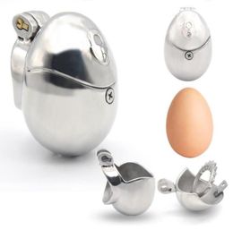 2020 New Stainless Steel Male Egg-Type Fully Restraint Cock Cage Spikes Penis Ring Bondage Device Adult Sex Toy 3 Size BDSM Toys6010120