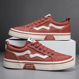 Fashion Red Skate Shoes for Men Breathable Canvas Sneakers Skateboard Sports Nonslip Man Baskets Hommes 240202