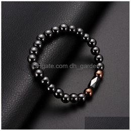 Beaded Black Magnetic Hematite Strand Bracelet Therapy Healthy Bracelets Women Bangles Cuff Fashion Jewellery Will And Sandy 320288 Dr Dho4L