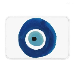 Carpets Watercolour Evil Eye Nazar Painting Front Door Floor Entrance Mat Outdoor Hamsa Lucky Charm Bathroom Kitchen Doormat Carpet Rug