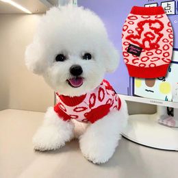 Dog Apparel Pet Leopard Sweater Dogs Clothes Trendy Puppy Autumn Dress Maltese Teddy Small For