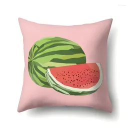 Pillow European And American TropicalFruit CreativeExpression Pillowcase Sofa Peach Skin PillowcasePrintingPeachSkin