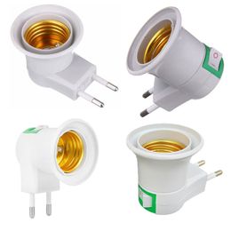 LED Light Lamp Bulbs Socket Base Holder EU/US Plug Adapter ON/OFF Switch White