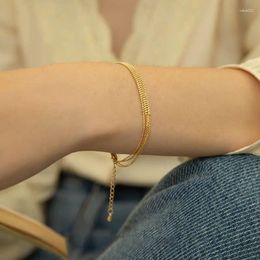 Link Bracelets Light Luxury Temperament Style Stacked Bracelet For Female Niche Design Personalised Chain Fashionable Metal Texture Jewellery