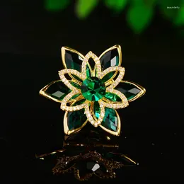 Brooches SUYU Summer Women's Lotus Brooch With Micro Inlaid Zircon Magnet Buckle Light Luxury Clothing Jacket Accessories