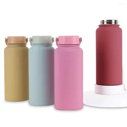 Water Bottles 1L Sports Bottle Large Capacity Leak-proof Drinkware Portable Stainless Steel Vacuum Insulated Cup Kettle Supplies